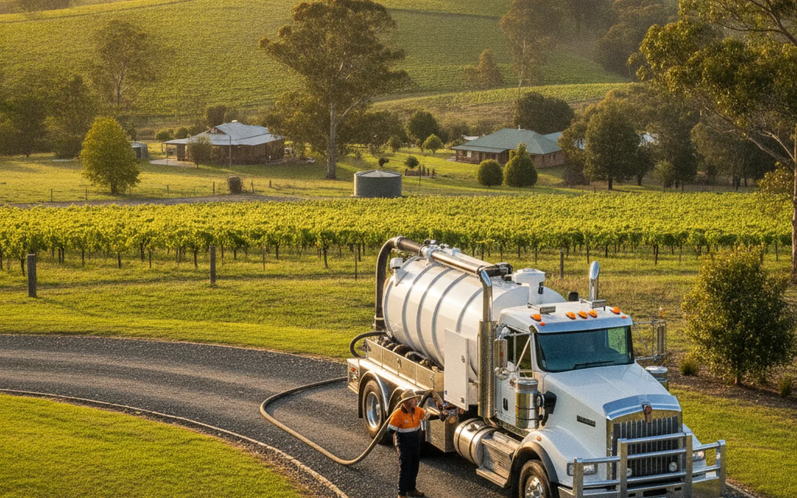 Hunter Valley Septic service vehicle on location