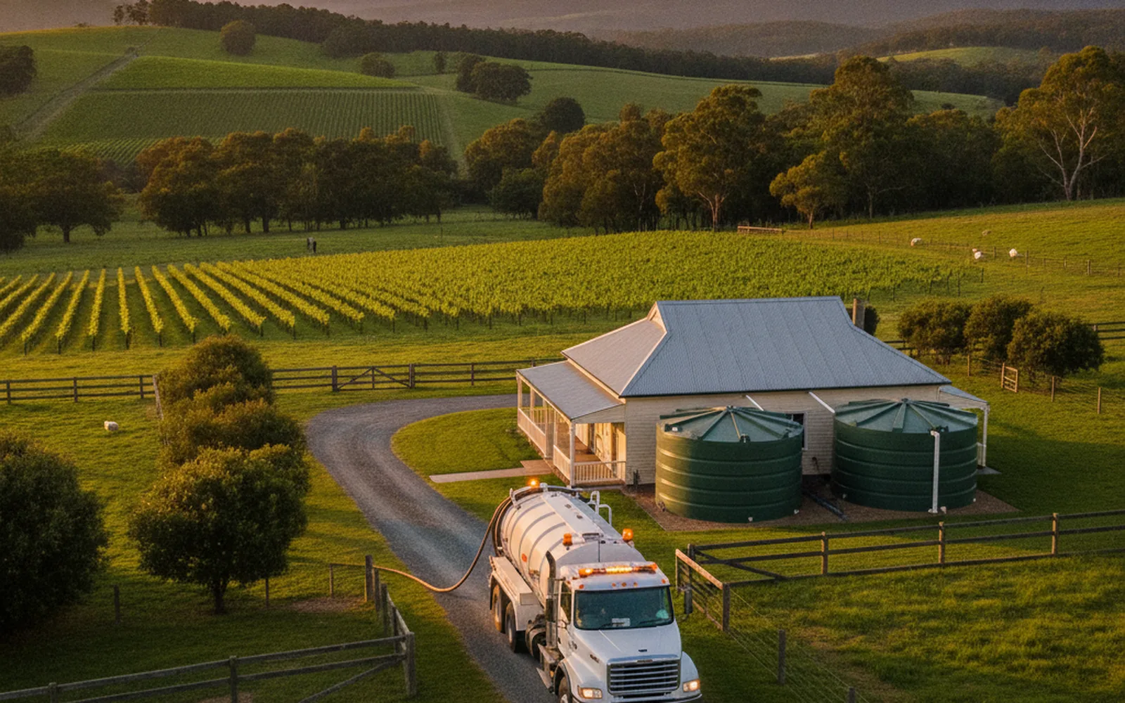 Hunter Valley Septic service vehicle on rural property